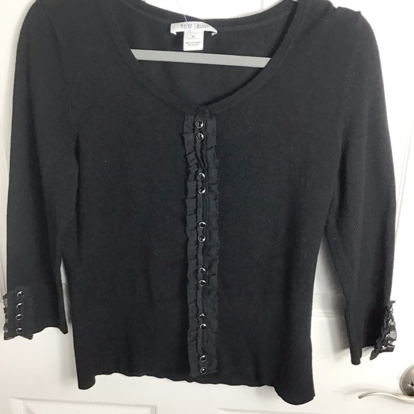 3/25$🌈  White House Black Market Ruffle Cardigan - Picture 2 of 3